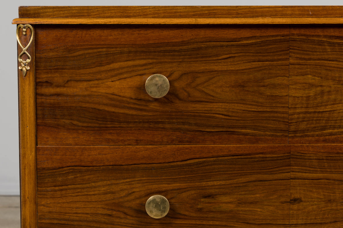 1930s French Art Deco Walnut Chest of Drawers