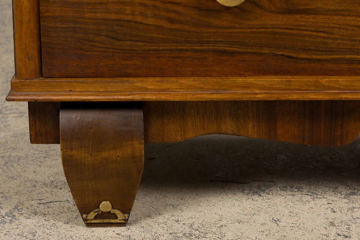 1930s French Art Deco Walnut Chest of Drawers
