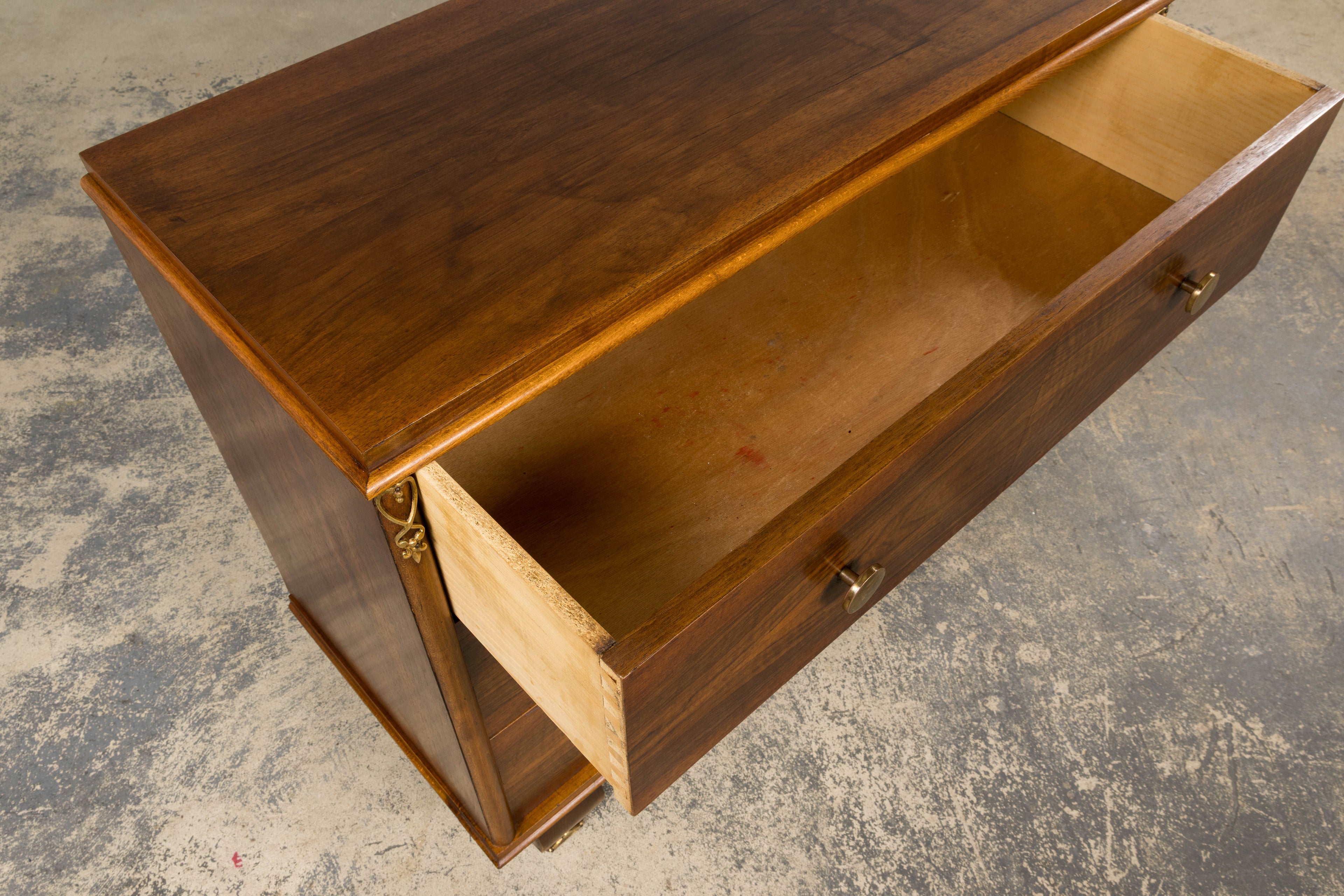 1930s French Art Deco Walnut Chest of Drawers