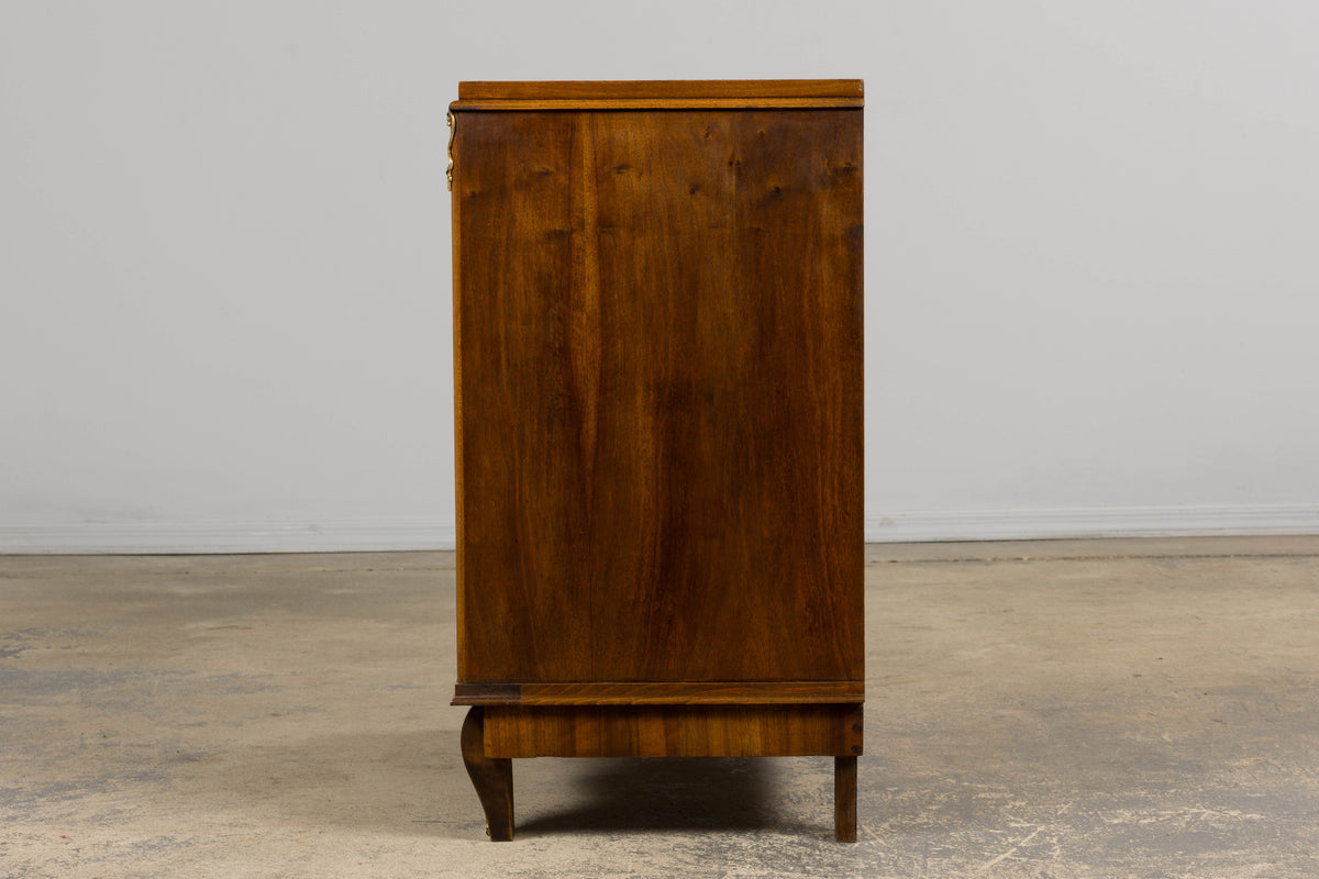 1930s French Art Deco Walnut Chest of Drawers