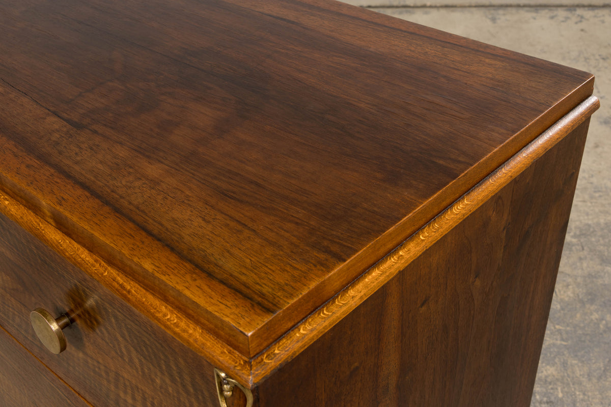 1930s French Art Deco Walnut Chest of Drawers