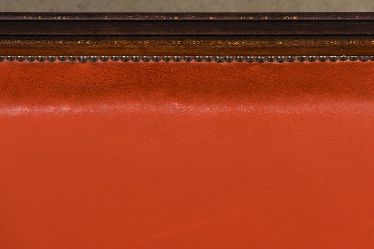 1930s French Art Deco Oak Canape in Faux Leather