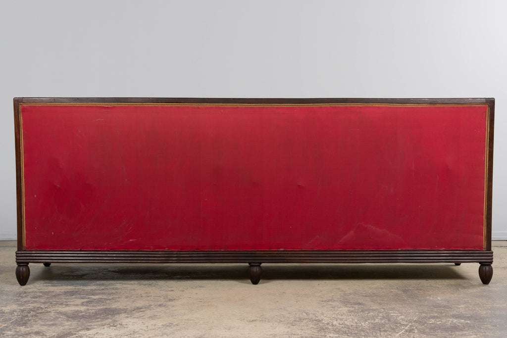 1930s French Art Deco Oak Canape in Faux Leather