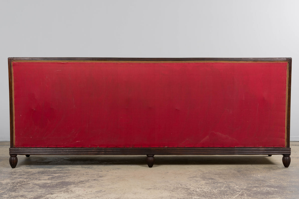 1930s French Art Deco Oak Canape in Faux Leather