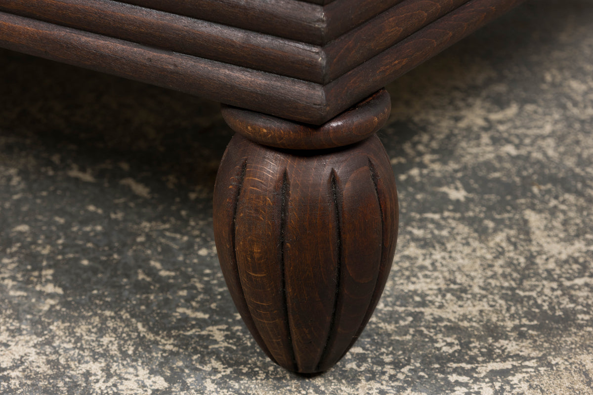 1930s French Art Deco Oak Canape in Faux Leather