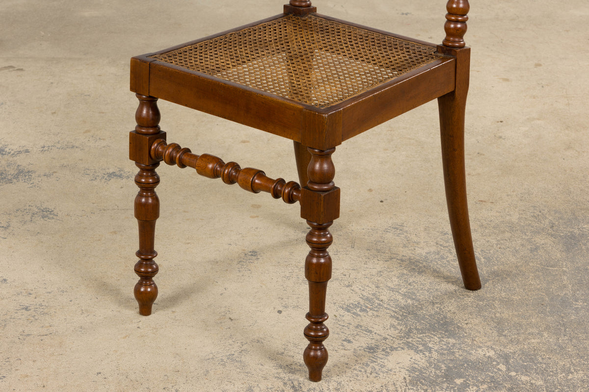 19th Century French Louis XIII Walnut Dining Chairs W/ Cane Seats - Set of 12