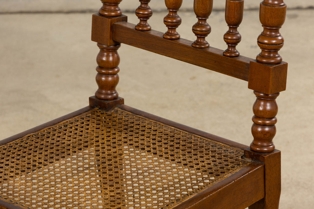 19th Century French Louis XIII Walnut Dining Chairs W/ Cane Seats - Set of 12