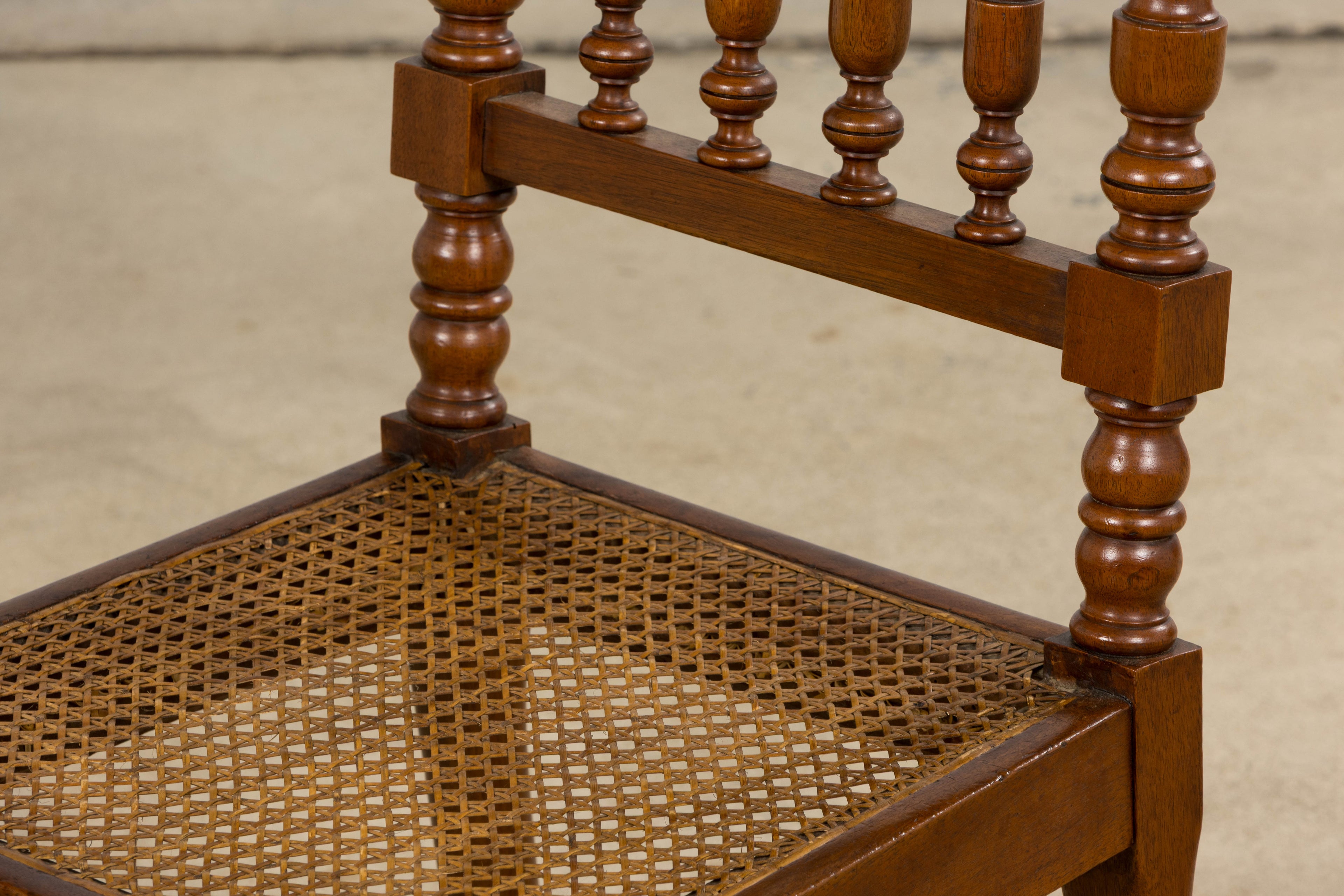 19th Century French Louis XIII Walnut Dining Chairs W/ Cane Seats - Set of 12