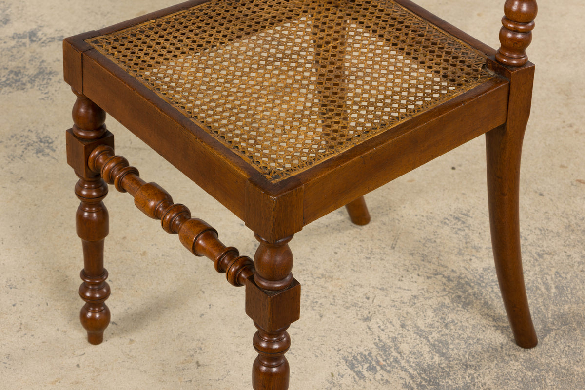 19th Century French Louis XIII Walnut Dining Chairs W/ Cane Seats - Set of 12