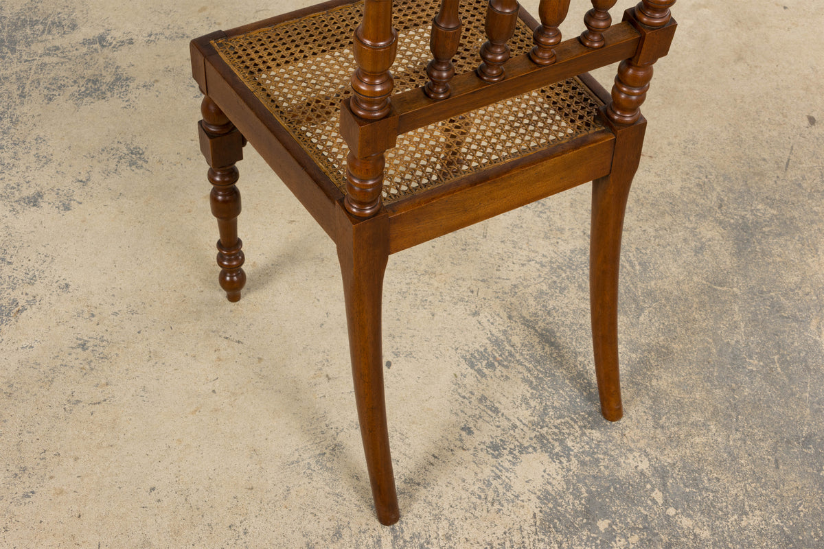 19th Century French Louis XIII Walnut Dining Chairs W/ Cane Seats - Set of 12