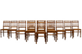 19th Century French Louis XIII Walnut Dining Chairs W/ Cane Seats - Set of 12