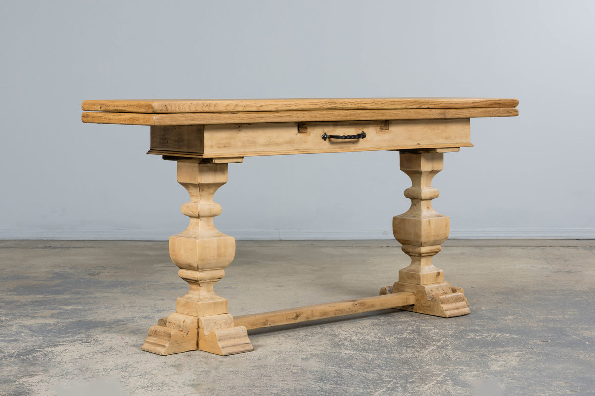 Country French Louis XIII Style Bleached Mixed Wood Folding Table