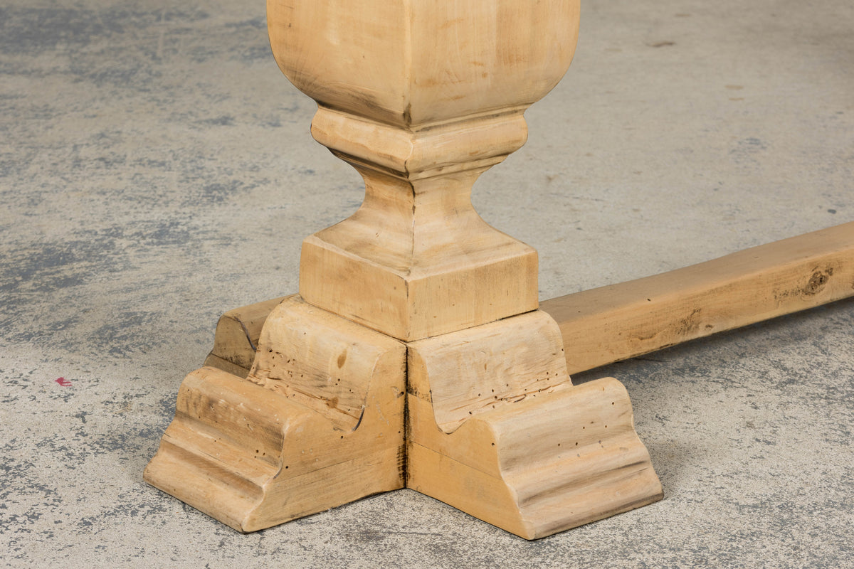 Country French Louis XIII Style Bleached Mixed Wood Folding Table