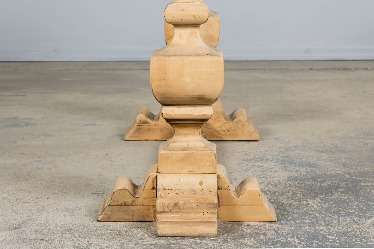 Country French Louis XIII Style Bleached Mixed Wood Folding Table