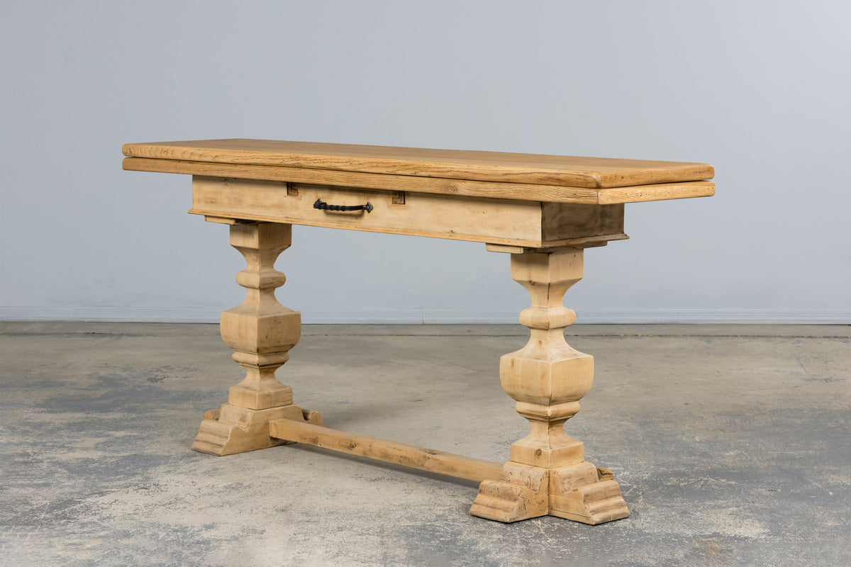 Country French Louis XIII Style Bleached Mixed Wood Folding Table