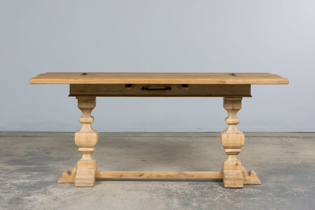 Country French Louis XIII Style Bleached Mixed Wood Folding Table