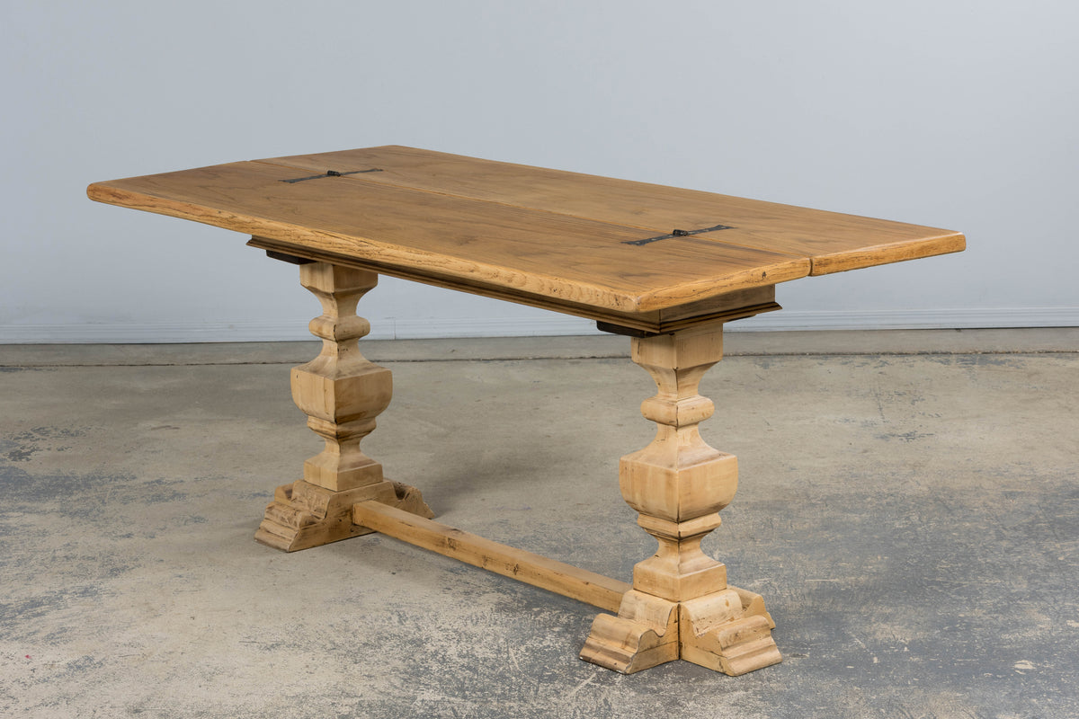 Country French Louis XIII Style Bleached Mixed Wood Folding Table