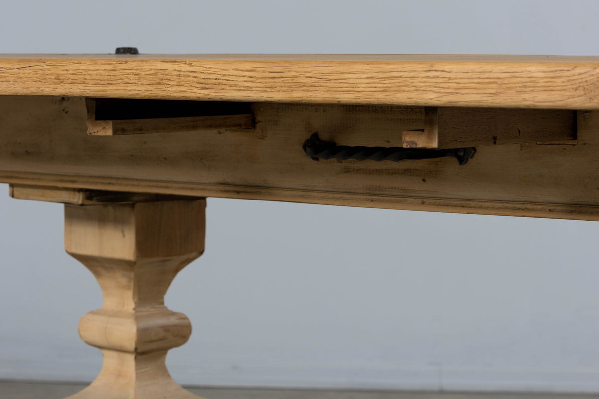 Country French Louis XIII Style Bleached Mixed Wood Folding Table