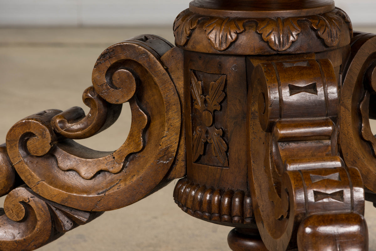 19th Century French Renaissance Revival Pedestal Center Table
