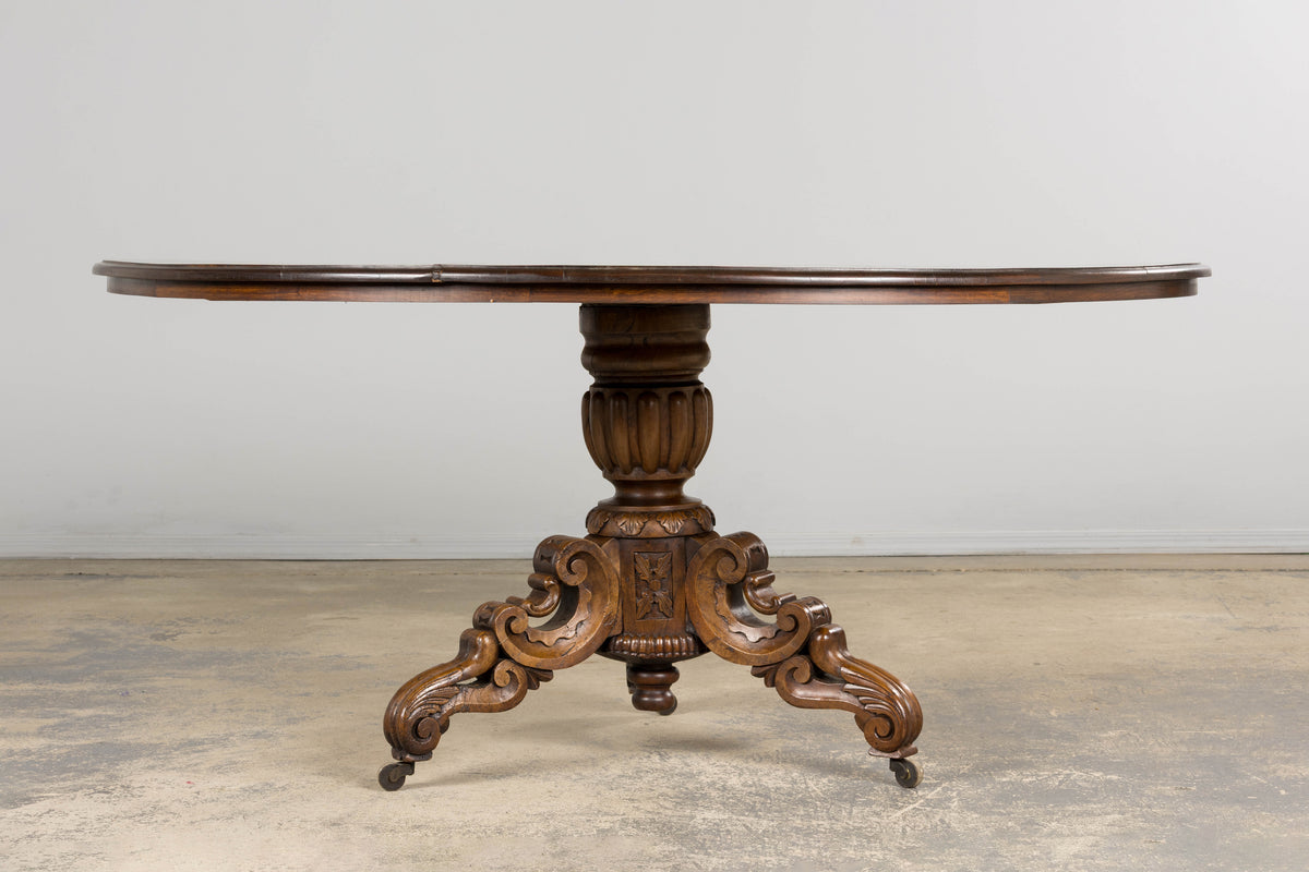 19th Century French Renaissance Revival Pedestal Center Table