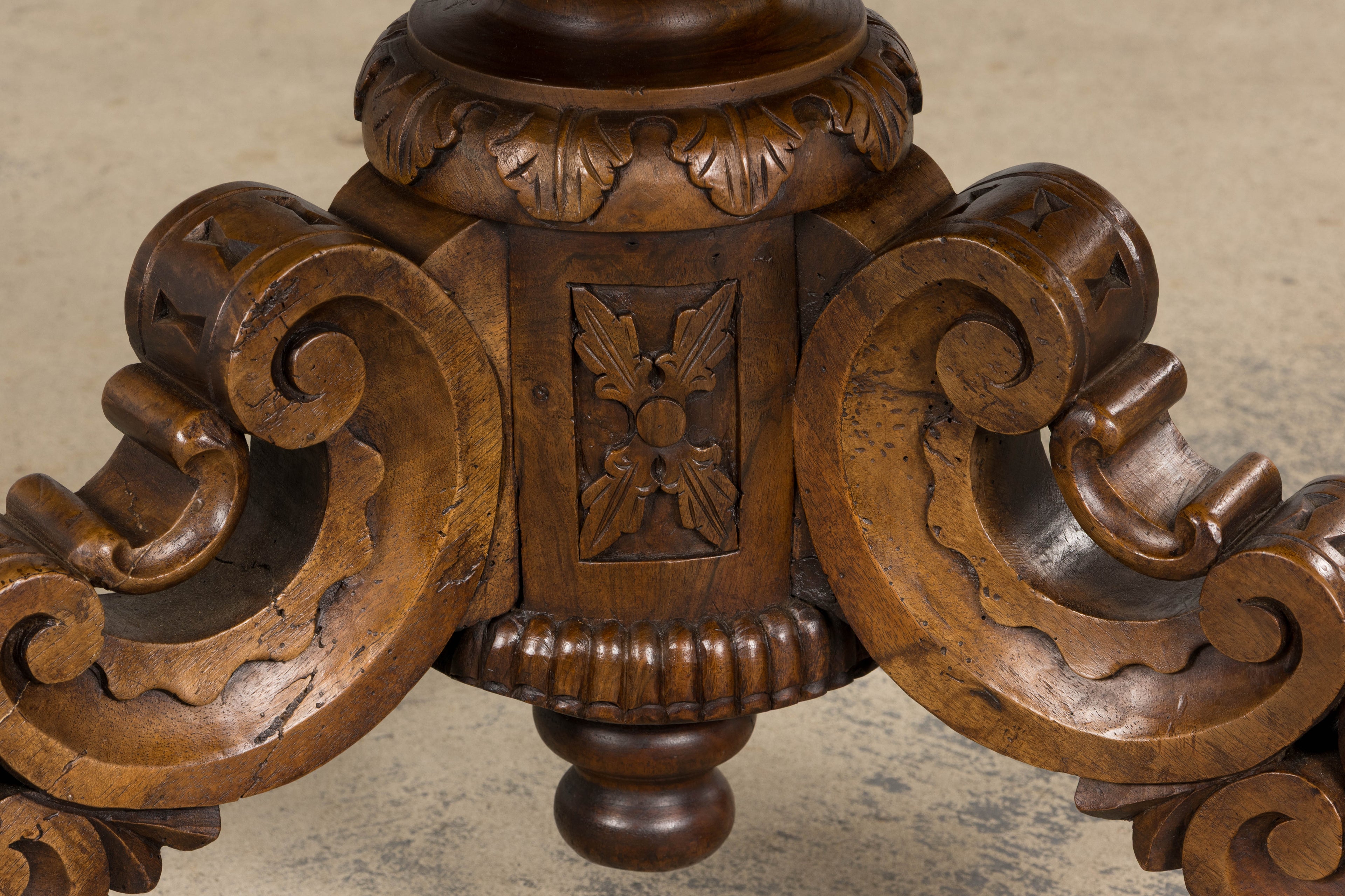 19th Century French Renaissance Revival Pedestal Center Table