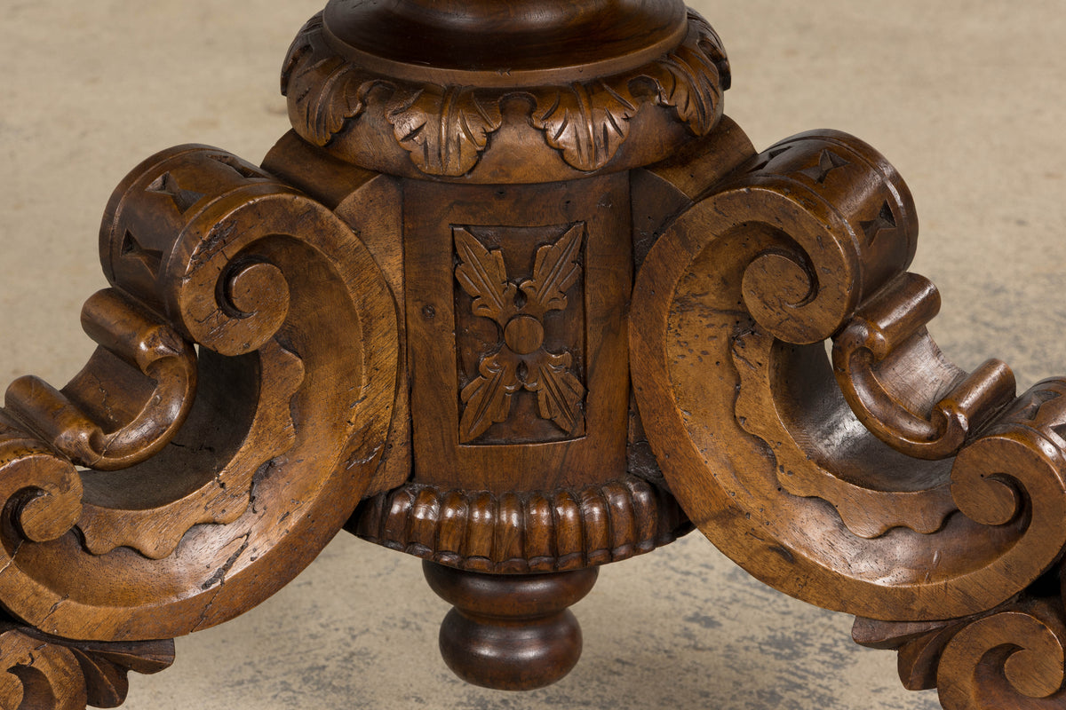 19th Century French Renaissance Revival Pedestal Center Table