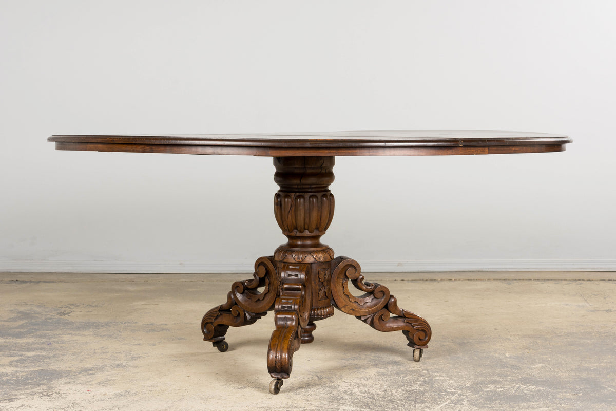 19th Century French Renaissance Revival Pedestal Center Table