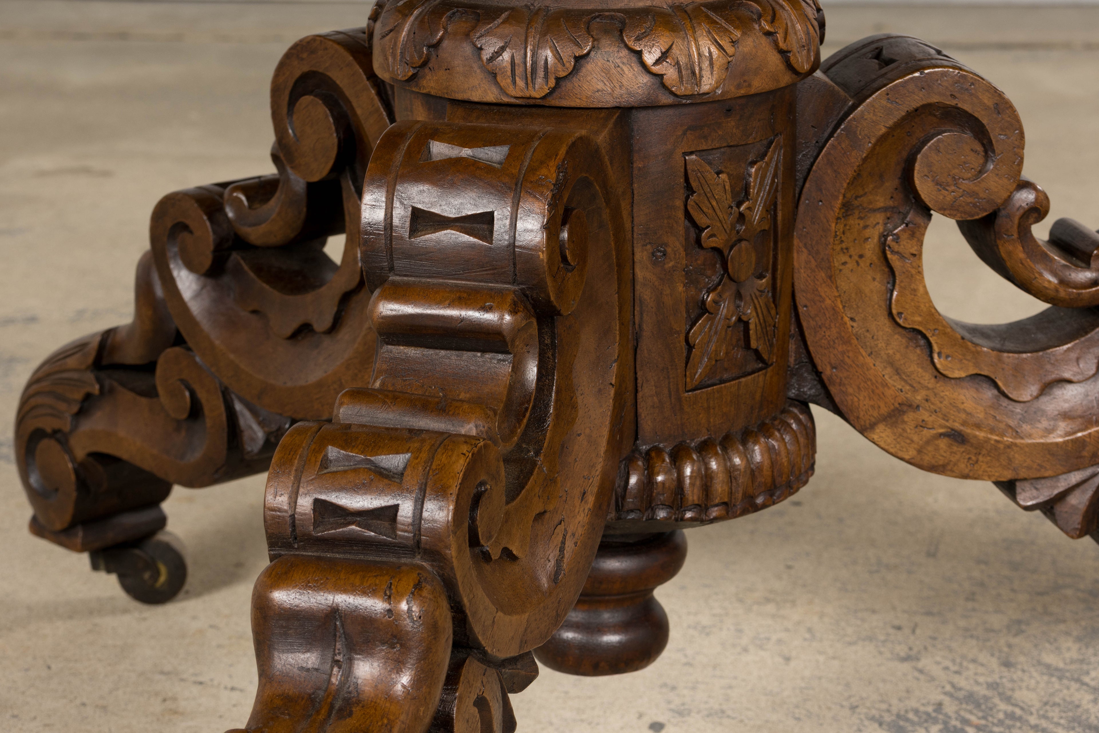 19th Century French Renaissance Revival Pedestal Center Table