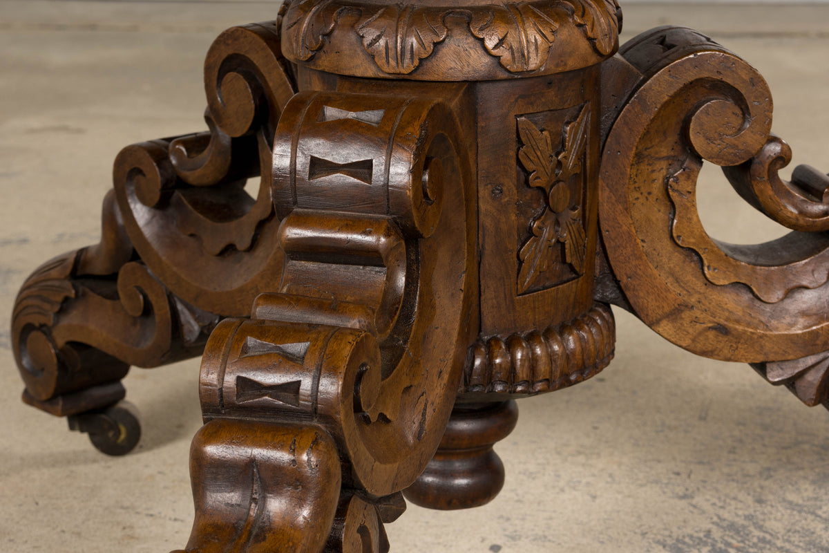 19th Century French Renaissance Revival Pedestal Center Table