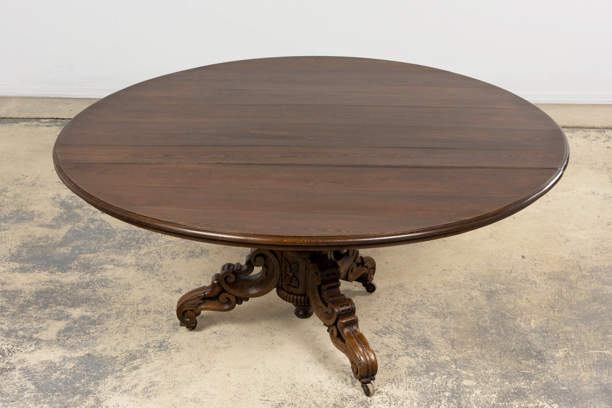 19th Century French Renaissance Revival Pedestal Center Table