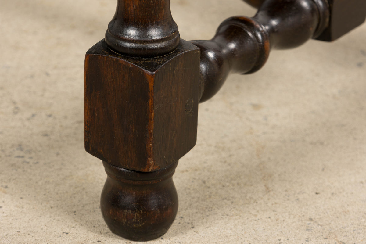 Antique French Louis XIII Style Maple Dining Chairs in Red Velvet - Set of 10