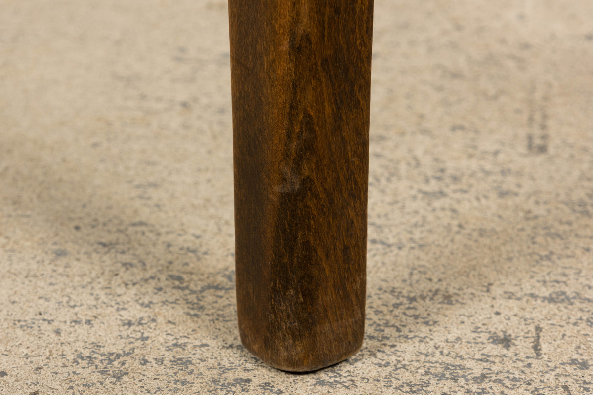 1930s French Art Deco Mustache Back Oak Dining Chairs in Golden Velvet - Set of 6