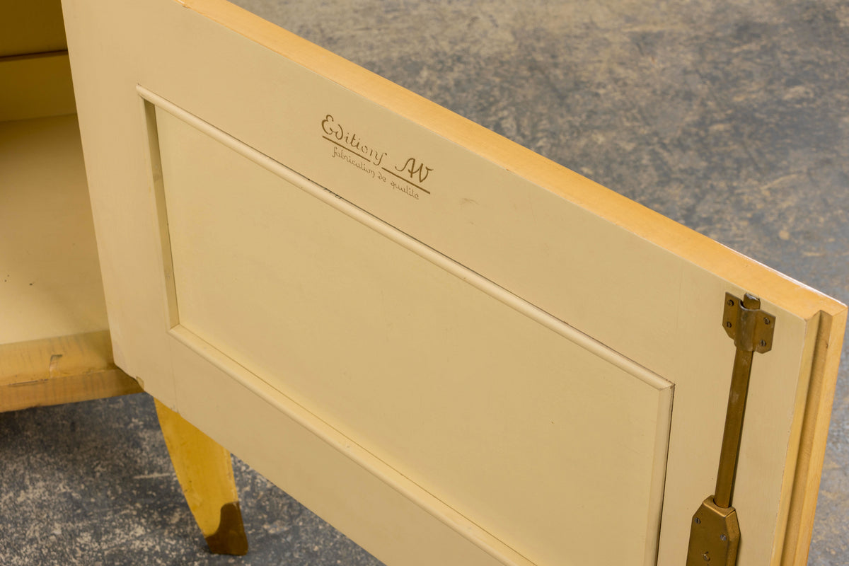 1930s French Art Deco Blond Lacquer Bar Cabinet