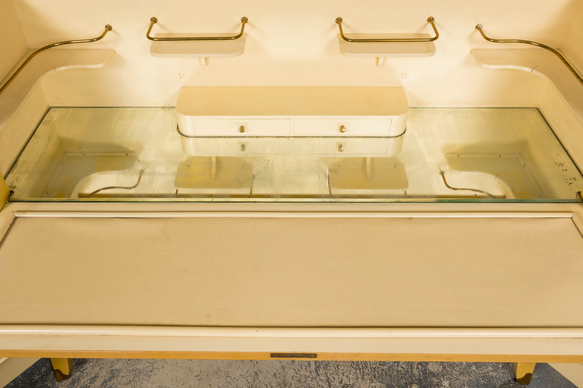 1930s French Art Deco Blond Lacquer Bar Cabinet