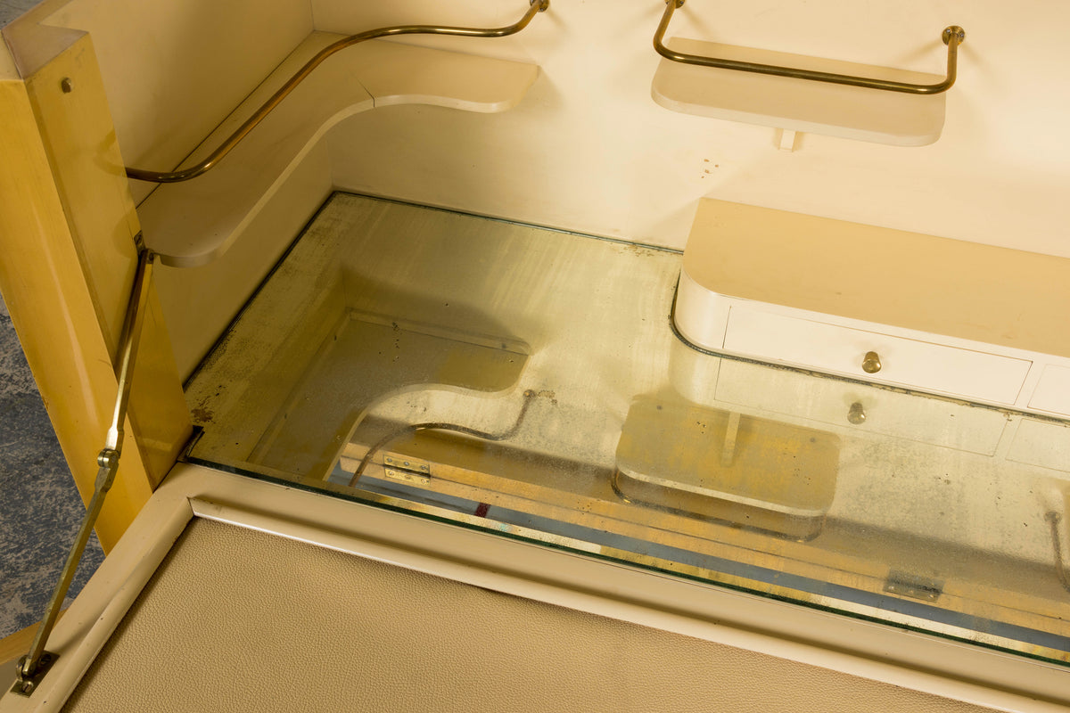 1930s French Art Deco Blond Lacquer Bar Cabinet