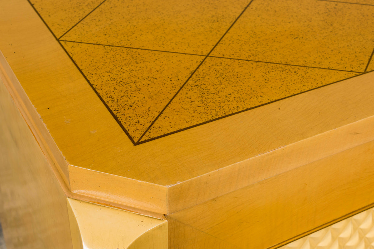 1930s French Art Deco Blond Lacquer Bar Cabinet