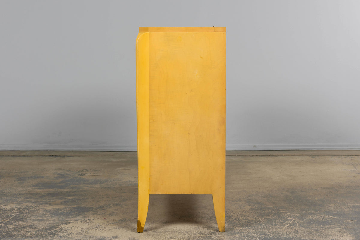 1930s French Art Deco Blond Lacquer Bar Cabinet