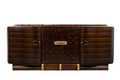 1940s French Art Deco Macassar Sideboard W/ Black Marble Top