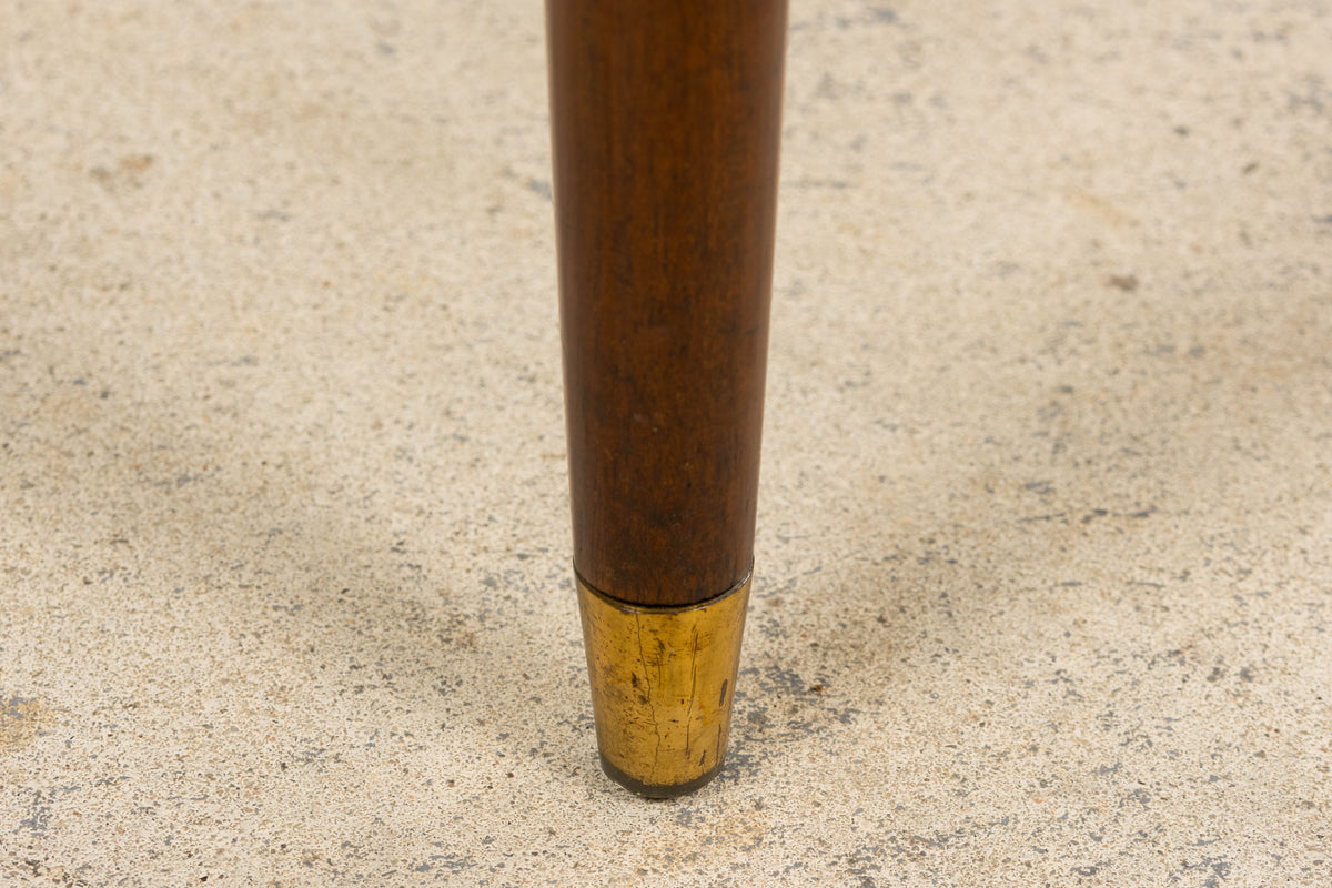 ON HOLD 1930s French Art Deco Mahogany Dining Chairs in Green Velvet - Set of 6