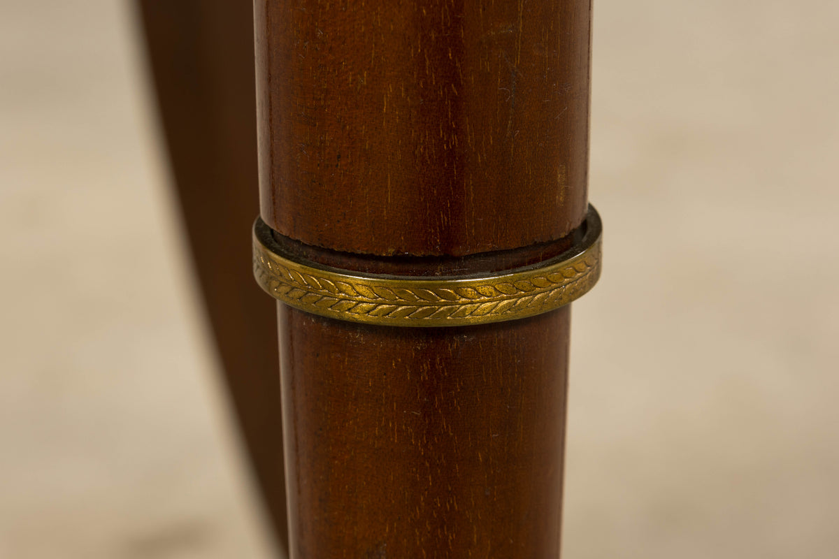 ON HOLD 1930s French Art Deco Mahogany Dining Chairs in Green Velvet - Set of 6