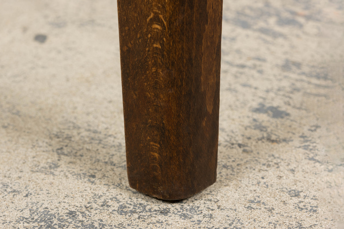 1930s French Art Deco Oak Dining Chairs in Green Velvet - Set of 6