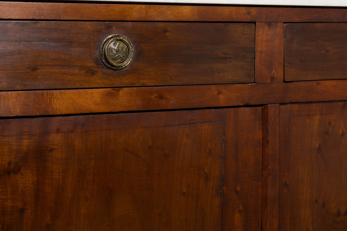 Early 19th Century French Empire Mahogany Sideboard W/ Carrara Marble
