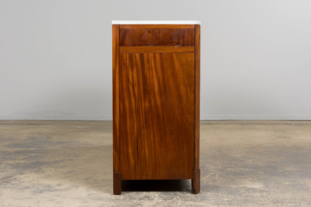 Early 19th Century French Empire Mahogany Sideboard W/ Carrara Marble