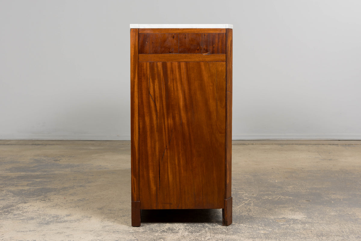 Early 19th Century French Empire Mahogany Sideboard W/ Carrara Marble