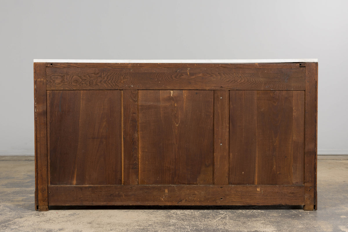 Early 19th Century French Empire Mahogany Sideboard W/ Carrara Marble