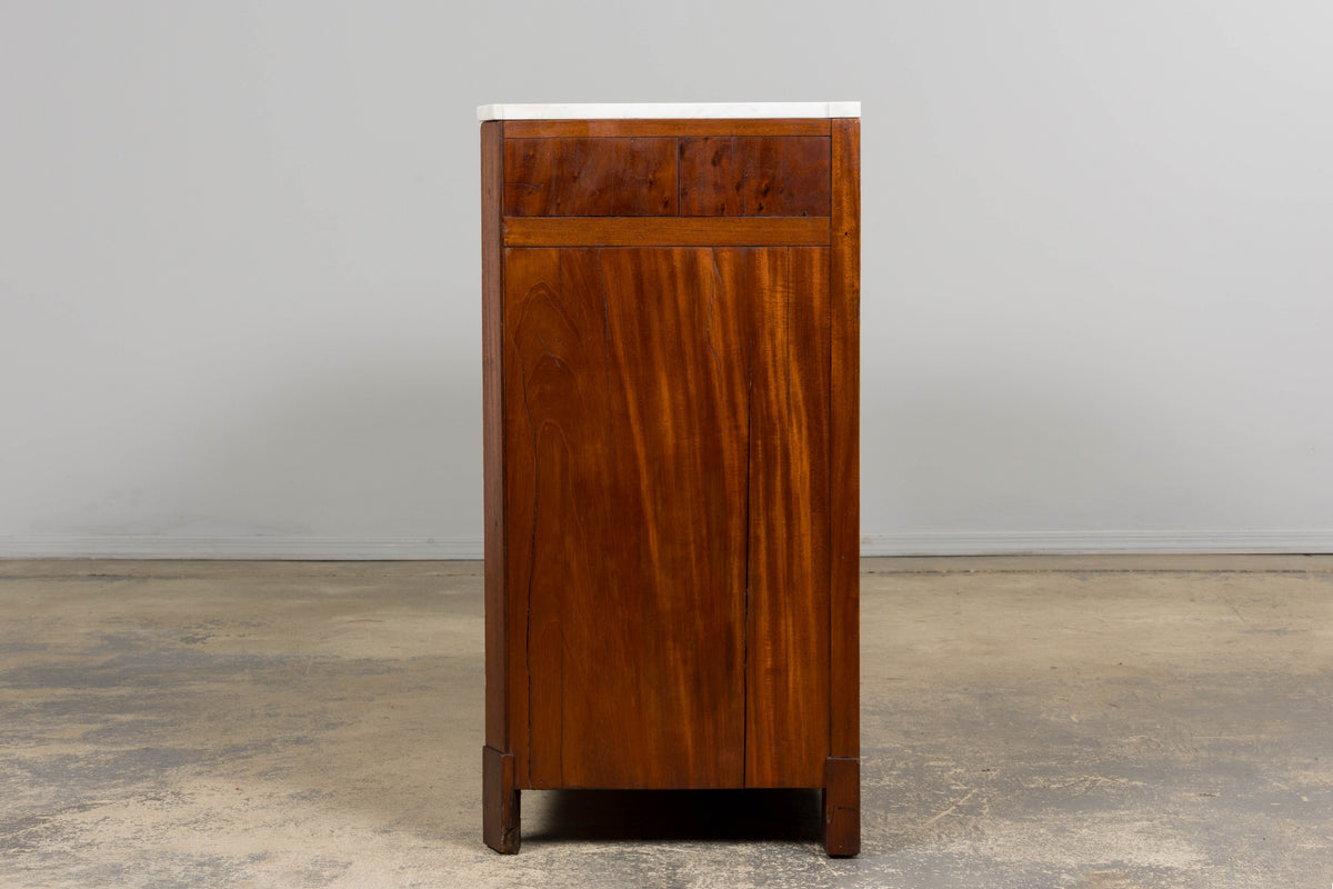Early 19th Century French Empire Mahogany Sideboard W/ Carrara Marble