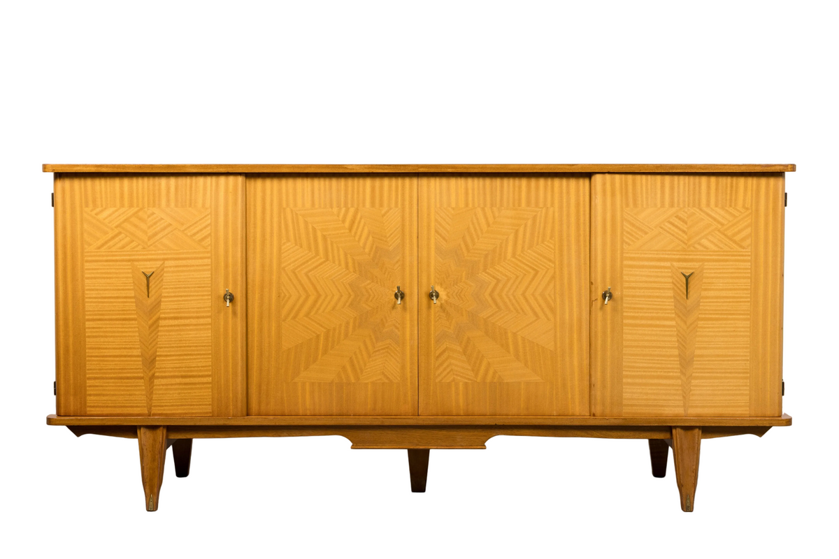 1940s French Art Deco Sycamore Maple Sideboard
