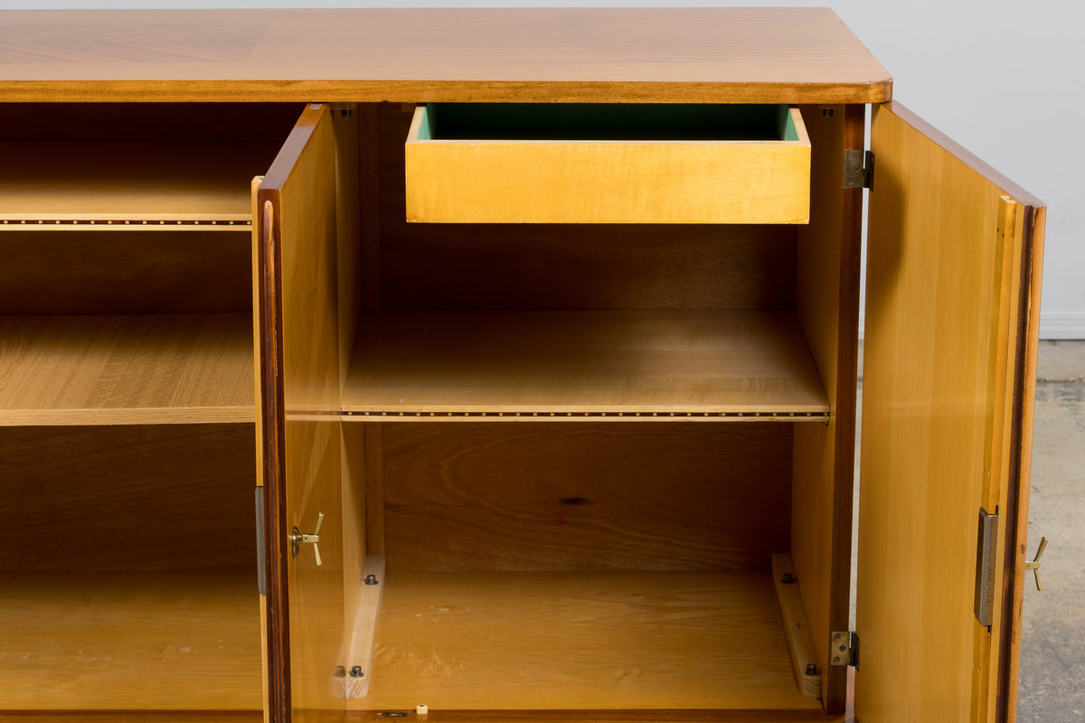 1940s French Art Deco Sycamore Maple Sideboard