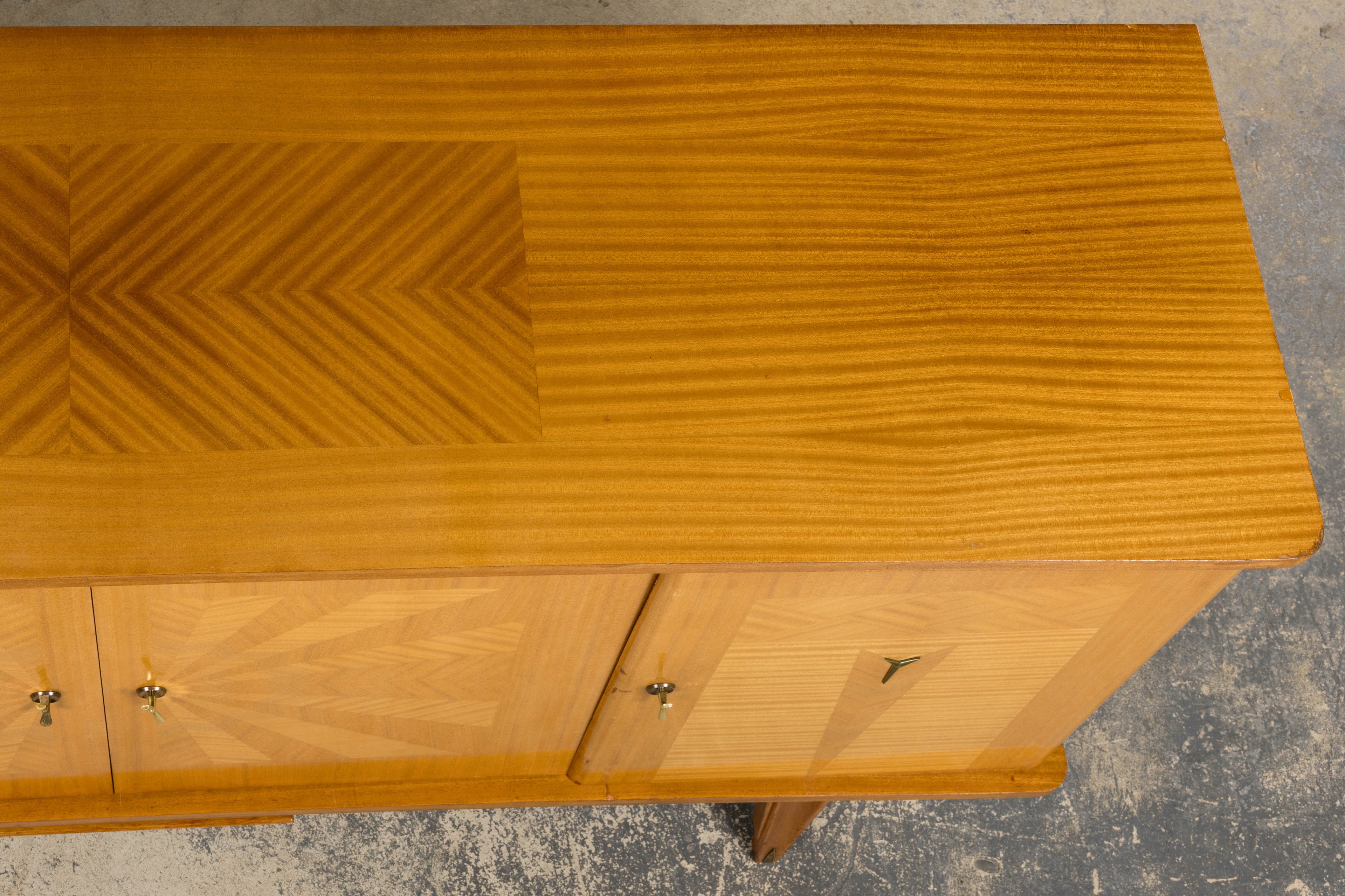 1940s French Art Deco Sycamore Maple Sideboard