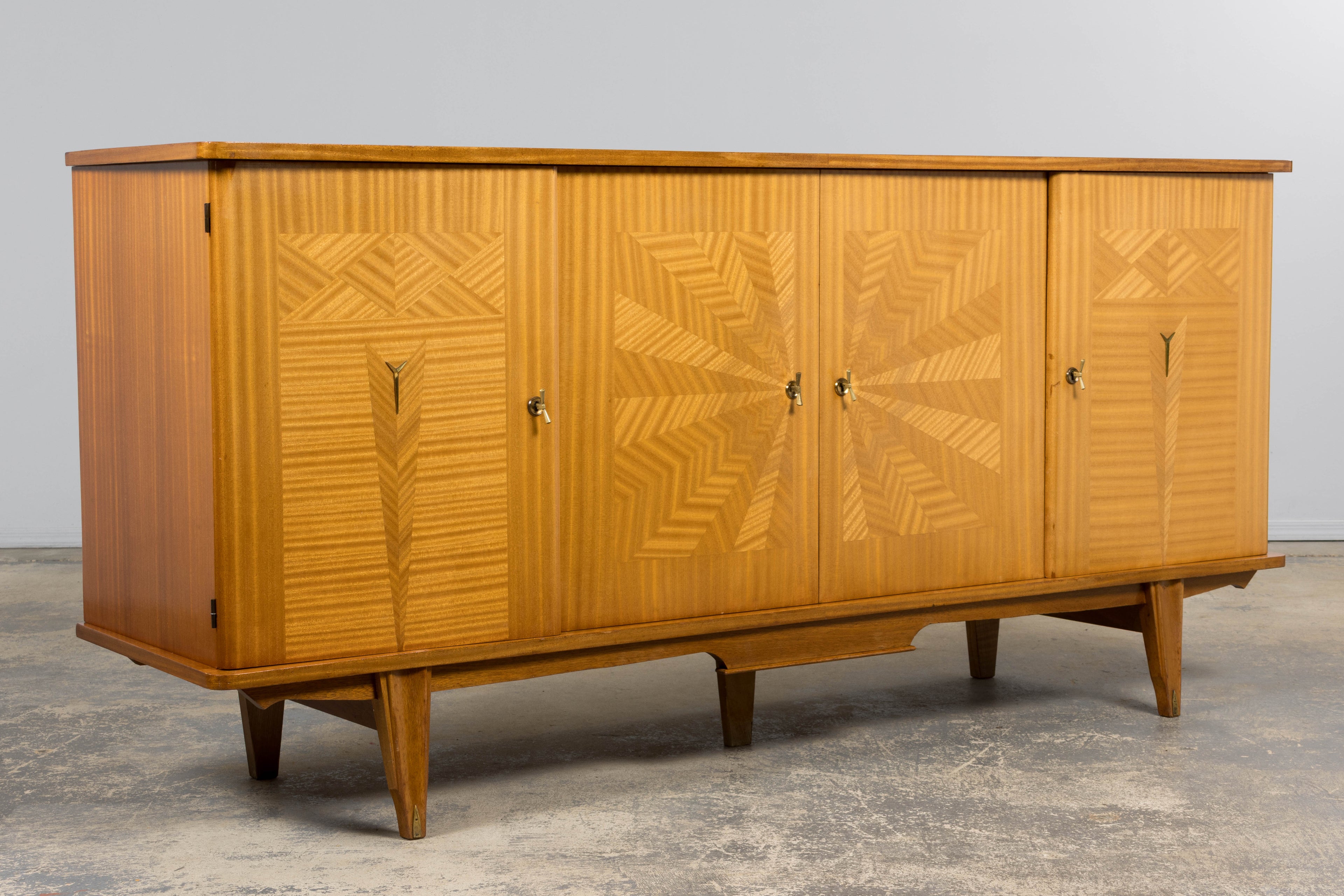 1940s French Art Deco Sycamore Maple Sideboard